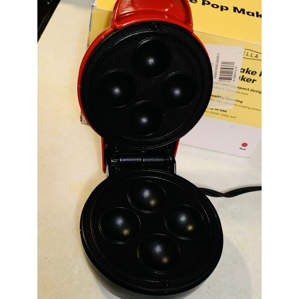 Bella Mini Cake Pop Maker Red Nonstick Cooking Tested - Picture 3 of 8
